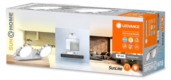 LEDVANCE SMART+ SUN@Home Fürdőszoba LED fali spot 2-fényű spot, dimmelhető, Alu / szürke / cink, Fürdőszoba, fém, Modern