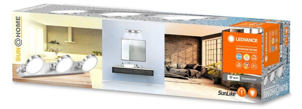 LEDVANCE SMART+ SUN@Home fürdőszoba LED fali spot 3-fényű spot, dimmelhető, Alu / szürke / cink, Fürdőszoba, fém, Modern