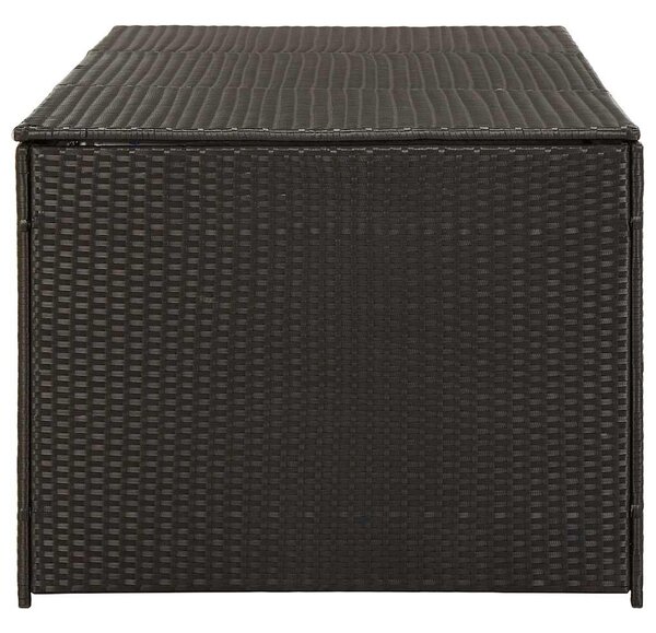 Barna polyrattan kerti tárolóláda 180 x 90 x 70 cm