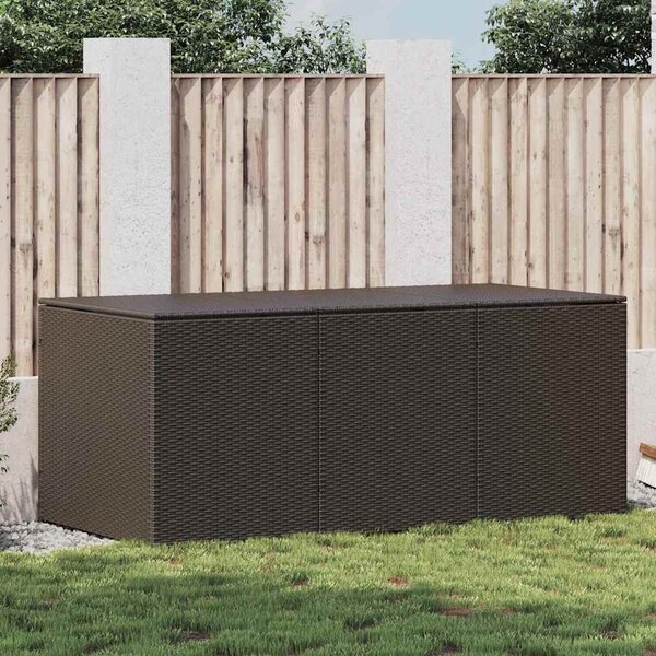 Barna polyrattan kerti tárolóláda 180 x 90 x 70 cm