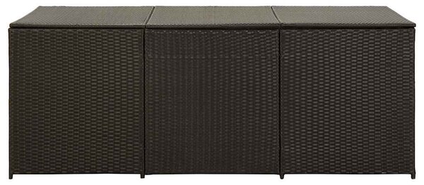 Barna polyrattan kerti tárolóláda 180 x 90 x 70 cm