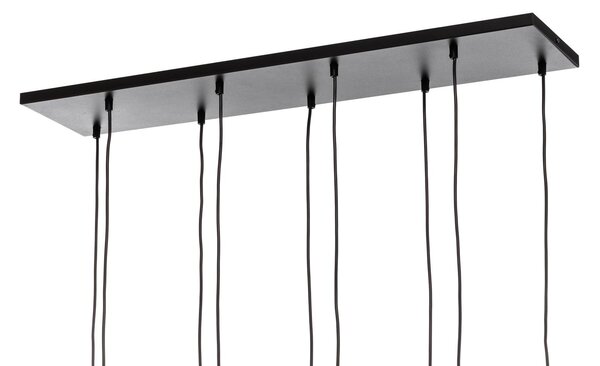 EMIBIG LIGHTING Lógó világítás Glassy, 9 izzós, fekete, grafit/borostyán/tiszta, E14, dimmelhető, Fekete, Nappali / Étkező, fém, Modern