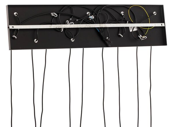 EMIBIG LIGHTING Lógó világítás Glassy, 9 izzós, fekete, grafit/borostyán/tiszta, E14, dimmelhető, Fekete, Nappali / Étkező, fém, Modern