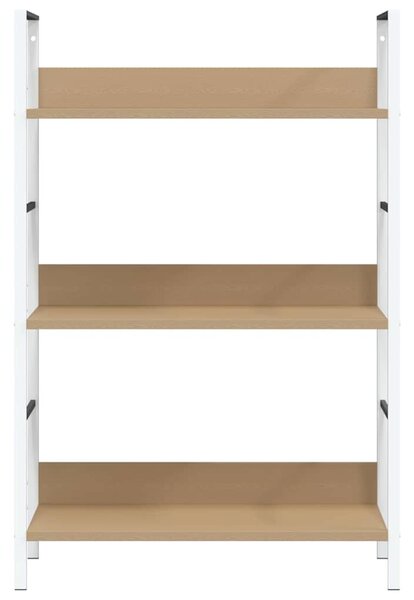 3 szintes tölgyszínű szerelt fa könyvespolc 60 x 27,6 x 90,5 cm