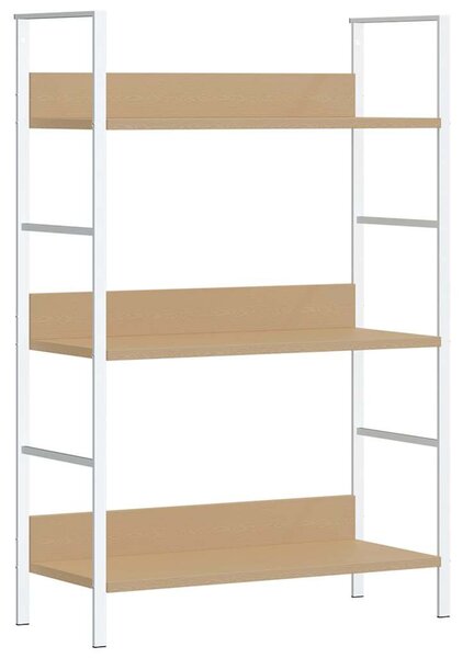 3 szintes tölgyszínű szerelt fa könyvespolc 60 x 27,6 x 90,5 cm