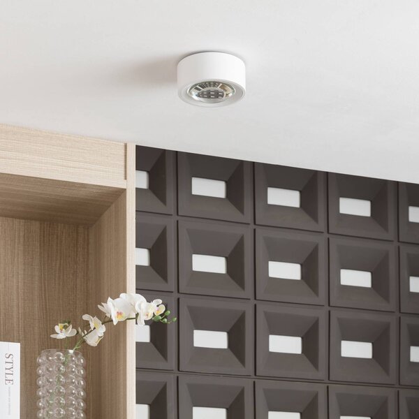 Arcchio Rotari LED mennyezeti lámpa, lencse, 1 lámpás fix, dimmelhető, Fehér / opál, Nappali / Étkező, Alumínium, Modern
