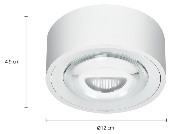 Arcchio Rotari LED mennyezeti lámpa, lencse, 1 lámpás fix, dimmelhető, Fehér / opál, Nappali / Étkező, Alumínium, Modern