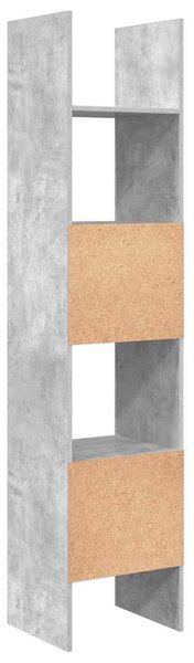 Betonszürke szerelt fa könyvszekrény 40 x 35 x 180 cm