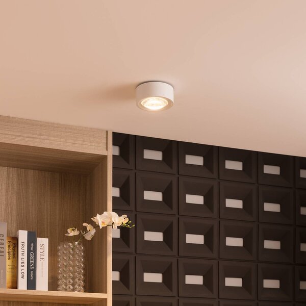 Arcchio Rotari LED mennyezeti lámpa, lencse, 1 lámpás fix, dimmelhető, Fehér / opál, Nappali / Étkező, Alumínium, Modern