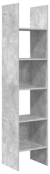 Betonszürke szerelt fa könyvszekrény 40 x 35 x 180 cm