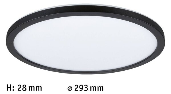 Paulmann Atria Shine LED panel, fekete, Ø29 cm, 3000 K, be-/kikapcsoló, Fekete, Nappali / Étkező, Műanyag, Modern