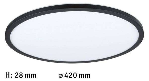 Paulmann Atria Shine panel 3-step fekete 830 Ø42cm, dimmelhető, Fekete, Nappali / Étkező, Műanyag, Modern
