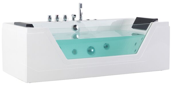 Sarok hidromasszázs kád LED világítással SAMANA 174 x 79 cm Fehér