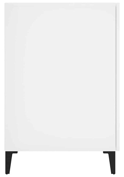 Magasfényű fehér színű szerelt fa íróasztal 140 x 50 x 75 cm