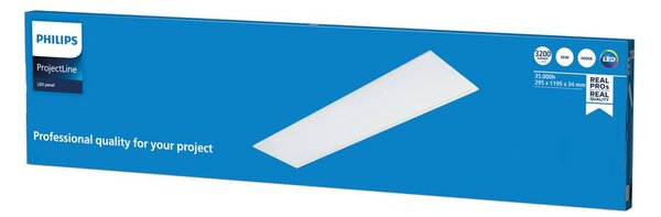 Philips ProjectLine LED panel fehér 4,000K 120x30cm, Fehér / opál, Dolgozószoba / Iroda, fém