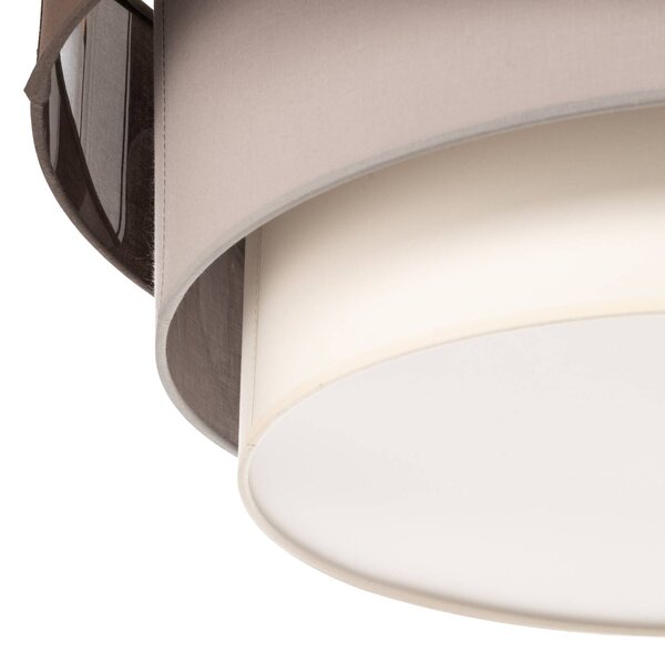 Euluna Trio Max takaró, Ø60cm, cappuccino/ecru/szürke, dimmelhető, Barna / rozsda, Nappali / Étkező, Textil / szövet / selyem, Modern