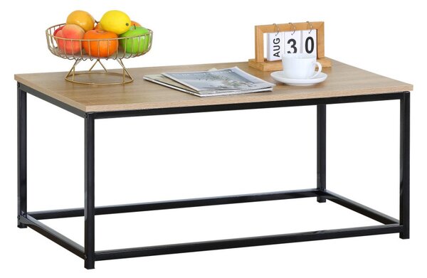 Intenso Home loft stílusú szögletes dohányzóasztal fém lábbal 90 x 40cm (Sonoma tölgy) | Masszív fém váz