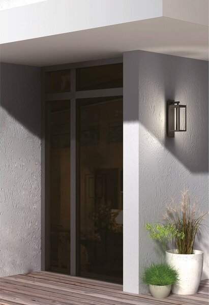 Lucande LED kültéri fali lámpa Ferdinand, 2 darabos szett, szürke, 38 cm, Alu / szürke / cink, Alumínium, Modern