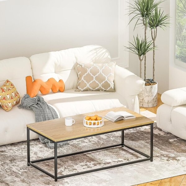 Intenso Home loft stílusú szögletes dohányzóasztal fém lábbal 90 x 40cm (Sonoma tölgy) | Masszív fém váz