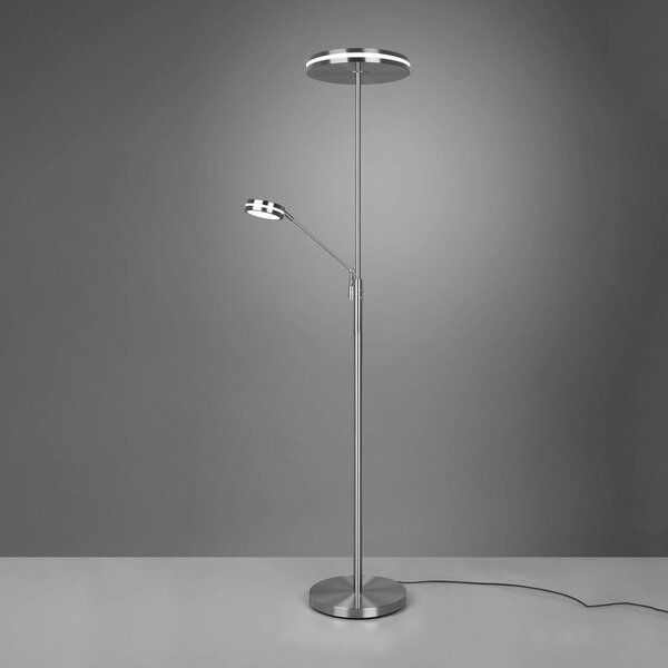 Trio Lighting LED mennyezeti lámpa Franklin, olvasólámpa, matt nikkel, dimmelhető, Alu / szürke / cink, Nappali / Étkező, fém, Modern