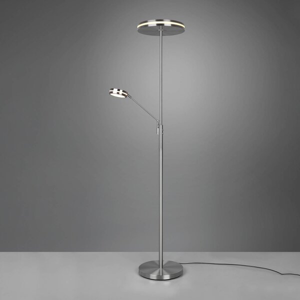 Trio Lighting LED mennyezeti lámpa Franklin, olvasólámpa, matt nikkel, dimmelhető, Alu / szürke / cink, Nappali / Étkező, fém, Modern