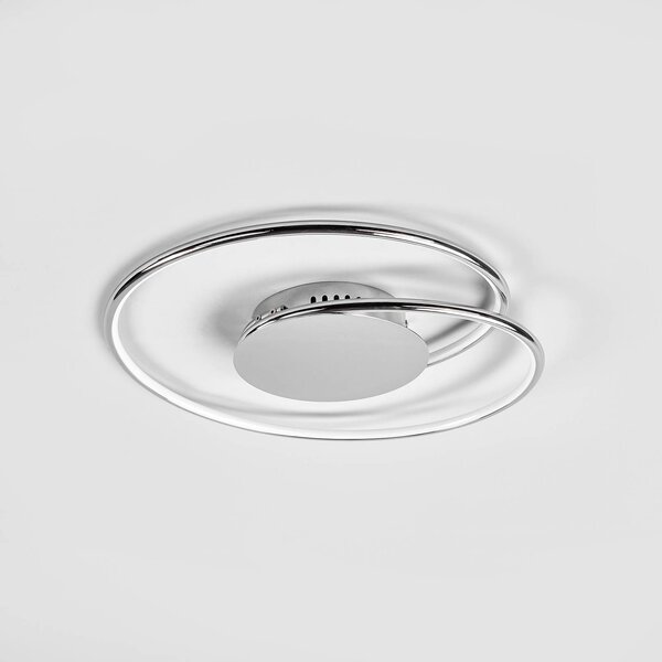 Lindby LED mennyezeti lámpa Joline, 2 darabos szett, Ø 46 cm, króm színű, Króm / ezüst, Nappali / Étkező, fém, Modern