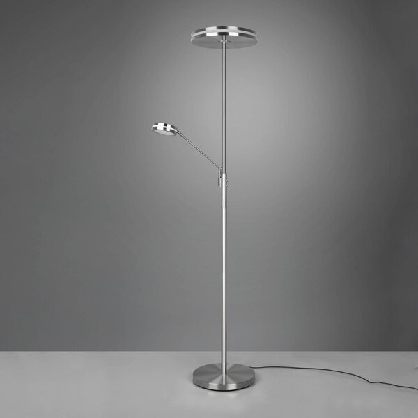 Trio Lighting LED mennyezeti lámpa Franklin, olvasólámpa, matt nikkel, dimmelhető, Alu / szürke / cink, Nappali / Étkező, fém, Modern