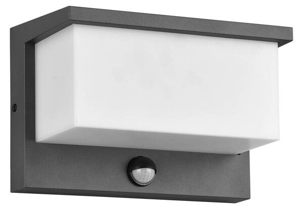 Trio Lighting LED kültéri fali lámpa Nestos, mozgásérzékelős, IP54, Fekete, Alumínium, Modern