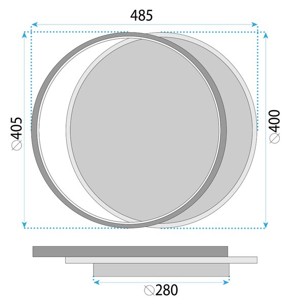 LHJ076-C FEKETE 40 CM-ES LED mennyezeti lámpa