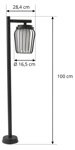 Lucande útvilágítás Chandan, 100 cm, fekete, alumínium, dimmelhető, Fekete, Alumínium, Modern