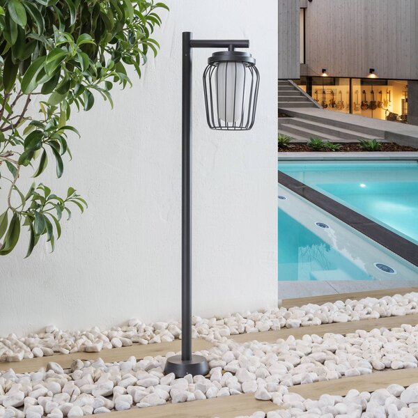 Lucande útvilágítás Chandan, 100 cm, fekete, alumínium, dimmelhető, Fekete, Alumínium, Modern