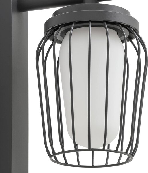 Lucande kültéri fali lámpa Chandan, 30 cm, antracit, alumínium, dimmelhető, Fekete, Alumínium, Modern
