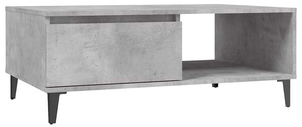 Betonszürke szerelt fa dohányzóasztal 90 x 60 x 35 cm