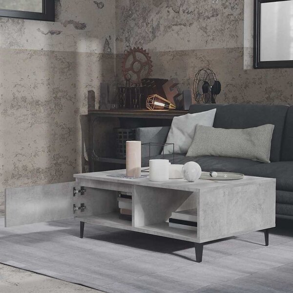 Betonszürke szerelt fa dohányzóasztal 90 x 60 x 35 cm