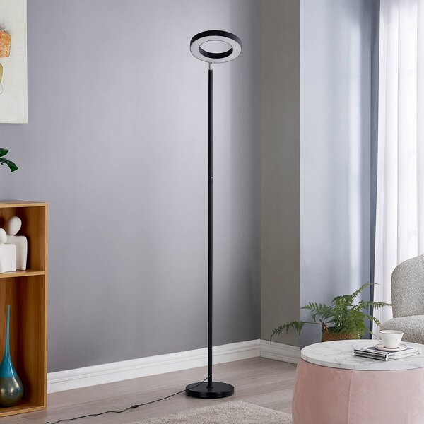 Lindby Smart LED álló lámpa Cilian, RGBW, CCT, ZigBee, Hue, dimmelhető, Fekete, Nappali / Étkező, fém, Modern