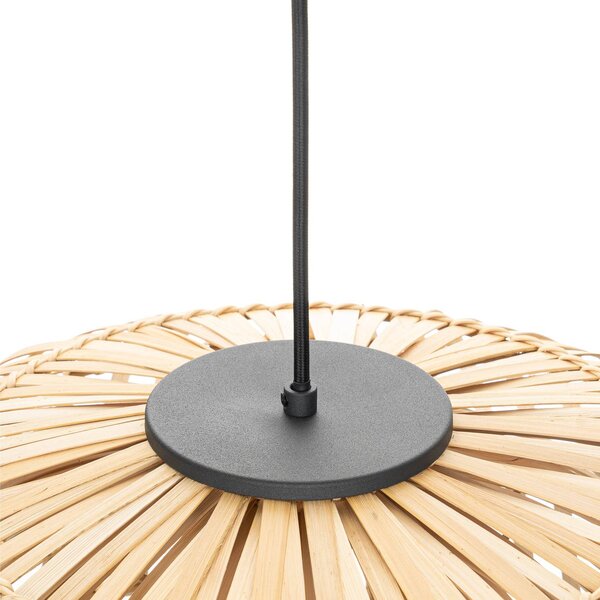 Lindby Ilajus lógó világítás, Ø 62 cm, bambusz, E27, dimmelhető, Világos fa, Nappali / Étkező, Bambusz, Skandináv