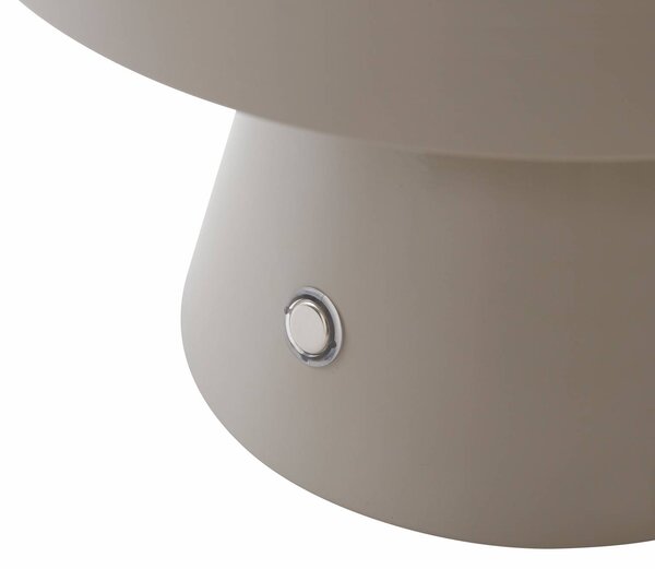 Lindby LED-es, újratölthető asztali lámpa Nevijo, szürke, Ø18cm, USB,, dimmelhető, Alu / szürke / cink, Nappali / Étkező, fém, Fiatalos életstílus