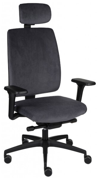 GRO-Valio BT HD Black főnöki forgószék fejtámlával