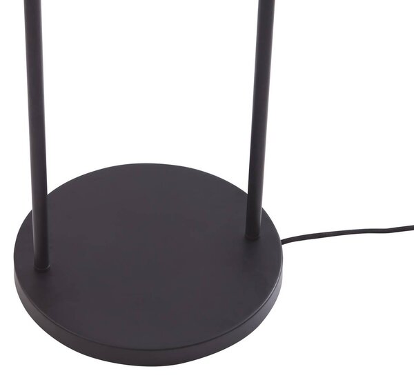 Lindby Tsomo állólámpa, Ø 40 cm, fekete, szövet, E27, Fekete, Nappali / Étkező, Textil / szövet / selyem, Skandináv