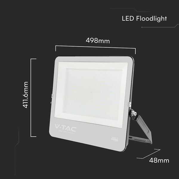 V-TAC CREE SMD D-széria LED reflektor 300W hideg fehér 115 Lm/W, fekete ház - SKU 232036