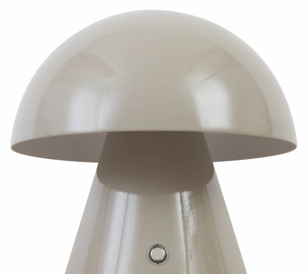 Lindby LED-es, újratölthető asztali lámpa Nevijo, szürke, Ø18cm, USB,, dimmelhető, Alu / szürke / cink, Nappali / Étkező, fém, Fiatalos életstílus