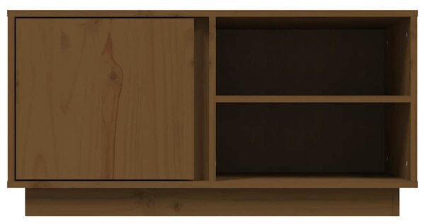 Mézbarna tömör fenyőfa TV-szekrény 80x35x40,5 cm