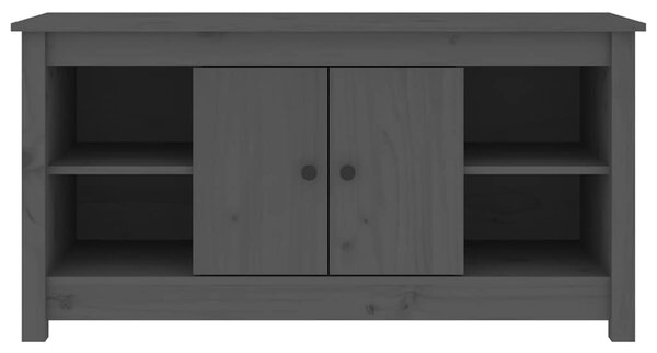 Szürke tömör fenyőfa TV-szekrény 103 x 36,5 x 52 cm