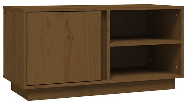 Mézbarna tömör fenyőfa TV-szekrény 80x35x40,5 cm
