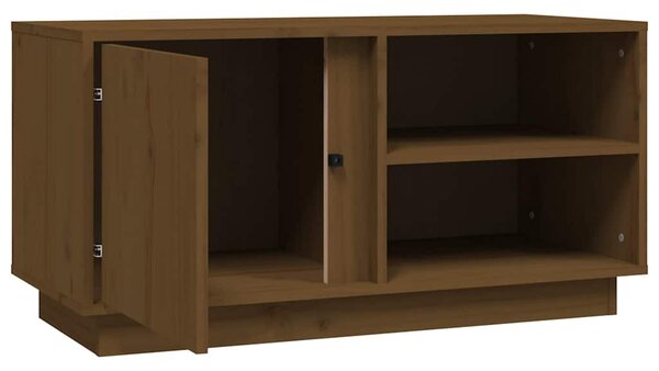 Mézbarna tömör fenyőfa TV-szekrény 80x35x40,5 cm