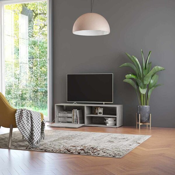 Betonszürke szerelt fa TV-szekrény 120 x 34 x 37 cm