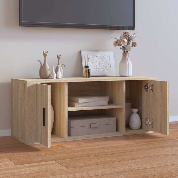 Sonoma tölgyszínű szerelt fa TV-szekrény 100 x 35 x 40 cm