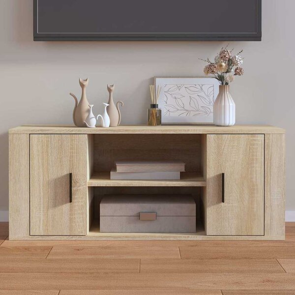 Sonoma tölgyszínű szerelt fa TV-szekrény 100 x 35 x 40 cm