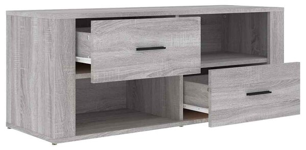 Szürke sonoma színű szerelt fa TV-szekrény 100 x 35 x 40 cm