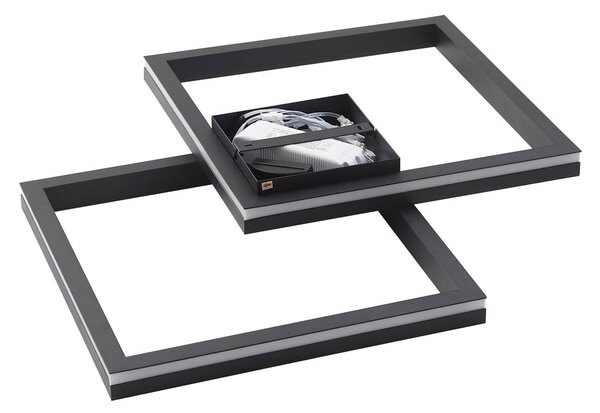 Lucande Smart LED mennyezeti lámpa Tjado, 85cm, fekete, RGB, CCT, dimmelhető, Fekete, Nappali / Étkező, fém, Modern